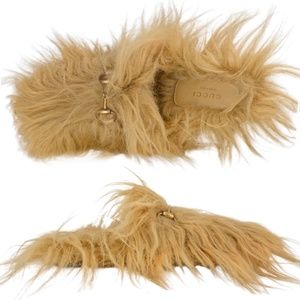 Gucci Princetown Horsebit Goat Hair Slippers Mule Shoes 36/6 Womens